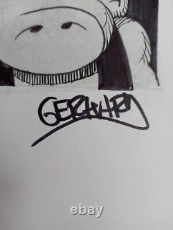 Cerebus original art sketch by Gerhard. Comic book artist. Hand drawn and signed