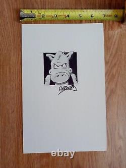 Cerebus original art sketch by Gerhard. Comic book artist. Hand drawn and signed