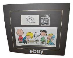 Charles Schulz Peanuts Personally Signed Snoopy Doodle Art Sketch Mounted Matted