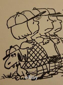 Charles Schulz original drawing Comic Art Signed-Charlie Brown, Snoopy, Peanuts