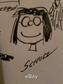 Charles Schulz original drawing Comic Art Signed-Charlie Brown, Snoopy, Peanuts