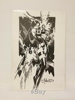 Chris Bachalo original sketch art Psylocke on comic book backing board