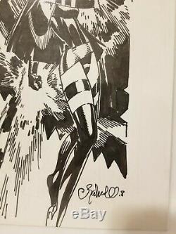 Chris Bachalo original sketch art Psylocke on comic book backing board