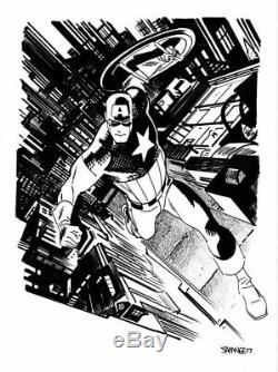 Chris Samnee Captain America 9x12 Original Comic Art Sketch Marvel