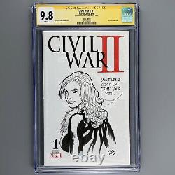 Civil War II #1 CGC SS 9.8 SIGNED SKETCH Black Cat Original Art FRANK CHO NM/MT