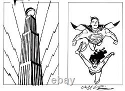 Cliff Chiang Batman Superman Robin Wonder Woman Original Prelim Sketch Cover Art