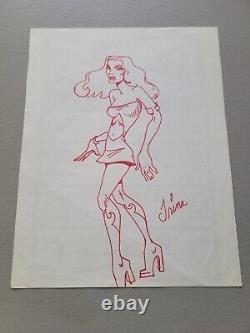 Comic Artist Trina Robbins Original Art Sketch Signed Drawing RARE DTFF 1972