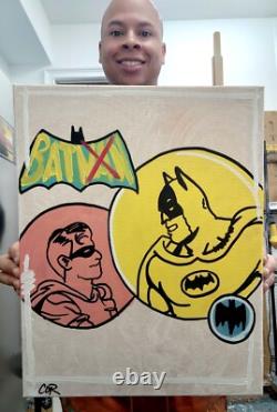 Corbellic Batman Robin 16x20 Expressionism Comic Book Original Large Pop Art Corbellic Batman Robin 16x20 Expressionism Comic Book Original Large Pop Art