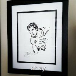 DAN JURGENS ORIGINAL Sketch Art Commission Superman bust. Frame NOT included