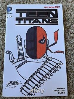 DC Comics Teen Titans 8 Blank Original Art George Perez Deathstroke Sketch New