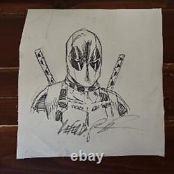 DEADPOOL Original Art Commission Sketch by ROB LIEFELD On Canvas 13 by 13