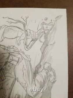 DICK AYERS original art SGT NICK FURY pencil sketch 8×10 MARVEL COMICS Kirby