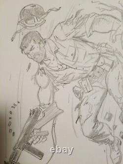 DICK AYERS original art SGT NICK FURY pencil sketch 8×10 MARVEL COMICS Kirby