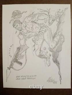 DICK AYERS original art SGT NICK FURY pencil sketch 8×10 MARVEL COMICS Kirby