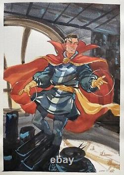 DOCTOR STRANGE Original Comic Art Watercolor Painting by Jared Cullum 12x14