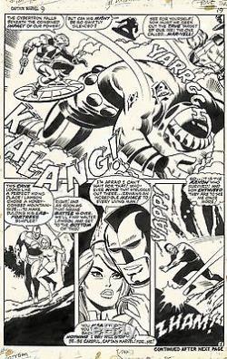 DON HECK CAPTAIN MARVEL #9 Original Comic Book Silver Age Art 1969 1/2 SPLASH