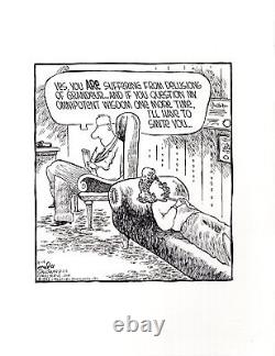 Dave Coverly Signed Original Speed Bump Pen+ink Daily 1996 Therapy Session Dave Coverly Signed Original Speed Bump Pen+ink Daily 1996 Therapy Session
