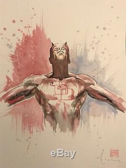 David Mack Daredevil comic cover preliminary original art painting