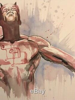 David Mack Daredevil comic cover preliminary original art painting