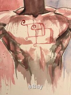 David Mack Daredevil comic cover preliminary original art painting