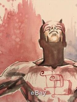 David Mack Daredevil comic cover preliminary original art painting