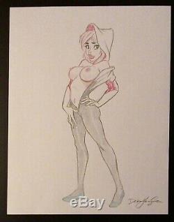 Dean Yeagle Mandy Spider-gwen Cosplay Original Art Drawing Includes Coa