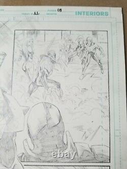 Deathstroke Ravagers Iss 11 pg8 original artwork signed by artist Diogenes Neves