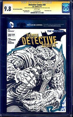 Detective Comics #20 BLANK CGC SS 9.8 signed KILLER CROC SKETCH by Rodney Ramos