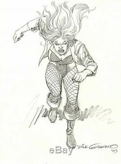 Dick Giordano Signed 2007 Black Canary Original Art-9 X 12 On Bristol Board