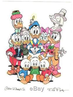 Disney Don Rosa Art Original HAND DRAWN & SIGNED Donald Duck & Scrooge Family