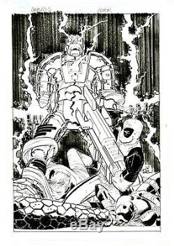 Doomwar #5 COVER Original Comic Art Dr Doom Black Panther FF Deadpool Romita Jr