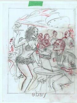 Doug Sneyd Signed Original Art Pencil Prelim Gag Sketch Playboy March 2002