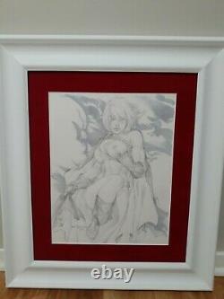 EBAS Original Art of Power Girl Rare Nude 21 X 24 Professionally Framed