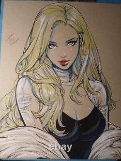 Emma Frost Ink/Pencil Original Comic Art Illustration Signed 8.5x11 COA