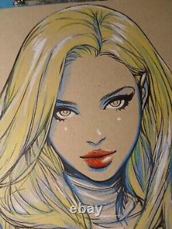 Emma Frost Ink/Pencil Original Comic Art Illustration Signed 8.5x11 COA