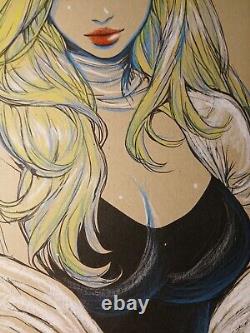 Emma Frost Ink/Pencil Original Comic Art Illustration Signed 8.5x11 COA