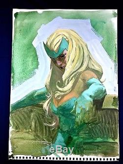Enchantress Painted Watercolor Original Art Sketch and Signed by Esad Ribic
