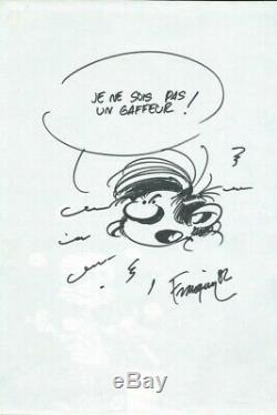 Eo 1982 André Franquin + Dessin Original Gaston Lagaffe Non Nominatif