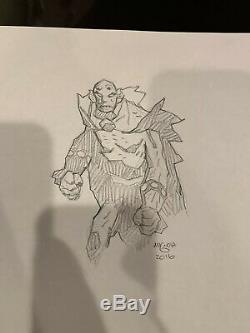 Etrigan The Demon Original Comic Art Sketch by MIKE MIGNOLA Hellboy Dc Comics