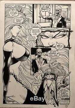 Evil Ernie #1 Original Art Page 12 Lady Death splash By Steven Hughes