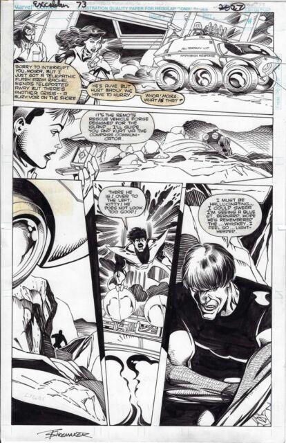 Excalibur 73 Pg 27 Nightcrawler Kitty Pryde Moira Original Art Shoemaker Elliott