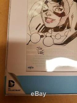 Exclusive SDCC 2015 Jim Lee Batman Blue line Figure with Harley Quinn Sketch