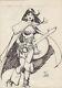 Female Warrior Illustration Original Art By Gil Kane 1970's Bronze-age