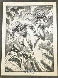 FRANK BRUNNER Thanos Captain Marvel Ms Marvel 15 x 20 ORIGINAL ART