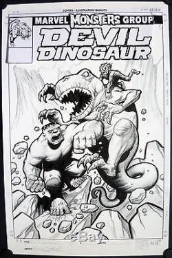 Fantastic Eric Powell Marvel Cover The Hulk Fights Devil Dinosuar