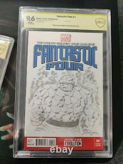 Fantastic Four 1 Cbcs 9.6 Ss Joe Sinnott Sketch Ben Grimm The Thing! Mint