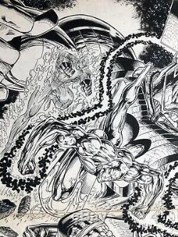 Fantastic Four Original Art By Ron Williams Double Page Silver Surfer Galactus
