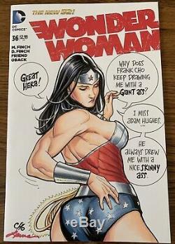 Frank Cho Adam Hughes Original Wonder Woman Art Sketch Cover Origin Of Outrage