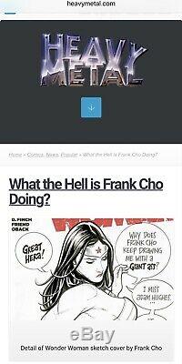 Frank Cho Adam Hughes Original Wonder Woman Art Sketch Cover Origin Of Outrage