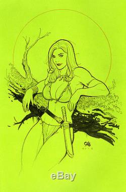 Frank Cho Original Jungle Queen Art in Oversized Flesk Book Charity Auction